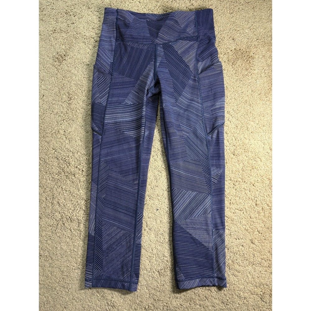 Lululemon Speed Up Crop Pants Women 4 Etch Hail Midnight Navy Pockets Activewear